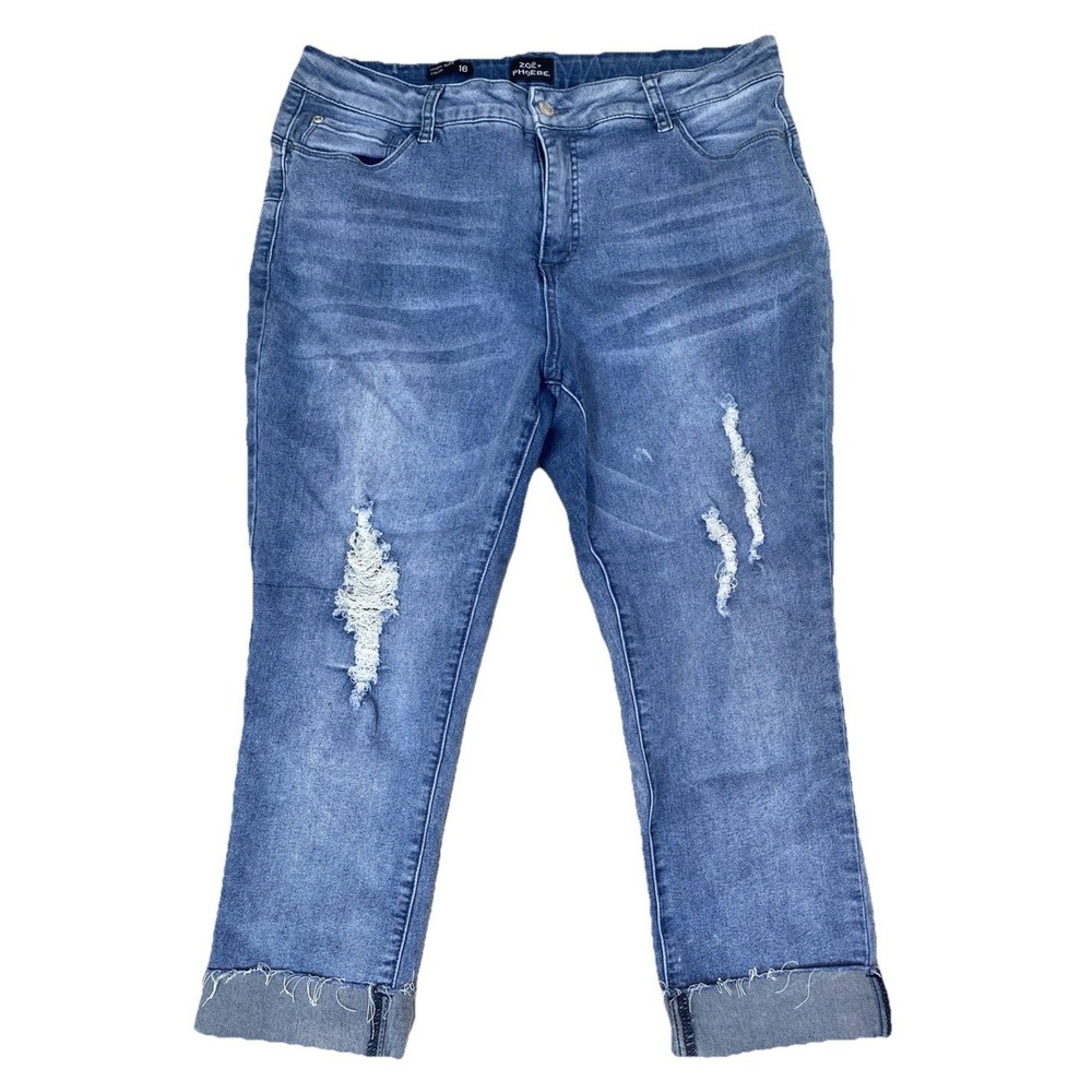 women's Zoe Phoebe high rise Crop blue denim jeans size 16